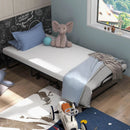 Twin Size Metal Folding Bed with Memory Foam Mattress by LJGDeals