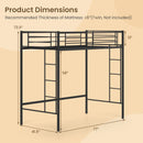 Twin Loft Bed Frame with 2 Ladders Full-length Guardrail by LJGDeals