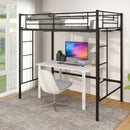 Twin Loft Bed Frame with 2 Ladders Full-length Guardrail by LJGDeals