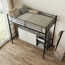 Twin Loft Bed Frame with 2 Ladders Full-length Guardrail by LJGDeals