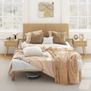 Twin/Full/Queen Size Bed Frame with Rattan Headboard by LJGDeals