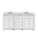 James Martin Bristol 72" Double Bathroom Vanity, Bright White