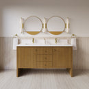 James Martin Hudson 60" Double Bathroom Vanity, Honey Oak