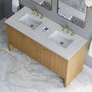 James Martin Hudson 60" Double Bathroom Vanity, Light Natural Oak