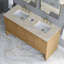James Martin Hudson 60" Double Bathroom Vanity, Light Natural Oak