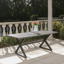 Rolando Outdoor Aluminum Dining Table with Steel Frame