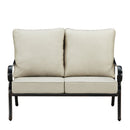 Black Aluminum Deep Seating Loveseat with Cushions