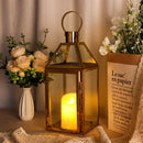 16" H Stainless Steel Candle Lanterns (Gold)