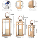 Set of 3 Stainless Steel Lantern  (12/15/19'') -Rose Gold
