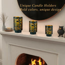 Set of 3-7.5“H Metal Green Candle Holders by JHY DESIGN