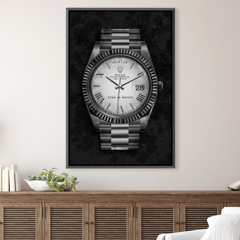 Hustle Watch - Silver Canvas