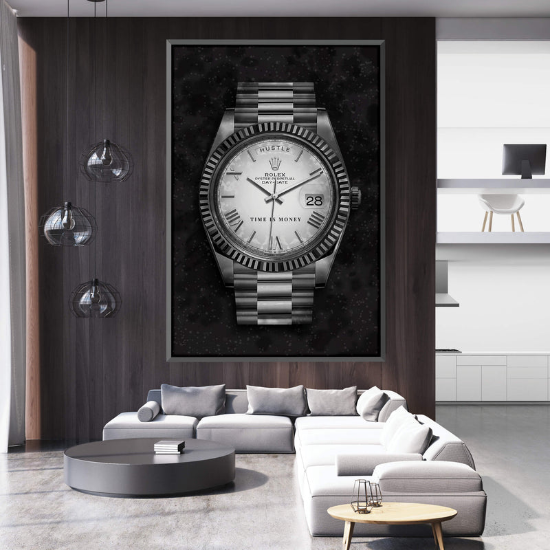 Hustle Watch - Silver Canvas