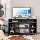 58 Inch TV Stand Entertainment Console Center with Adjustable Open Shelves-Black by LJGDeals