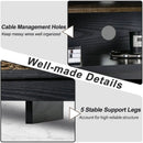 58 Inch TV Stand Entertainment Console Center with Adjustable Open Shelves-Black by LJGDeals