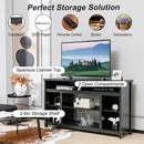 58 Inch TV Stand Entertainment Console Center with Adjustable Open Shelves-Black by LJGDeals