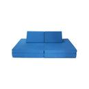 4 Pieces Convertible Kids Couch Set with 2 Folding Mats-Yellow by LJGDeals