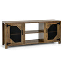 TV Stand for TVs up to 65-Inch with 2 Metal Mesh Doors and Ad-Rustic Brown by LJGDeals