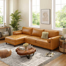 3-Seat L-Shaped Sectional Sofa Couch for Living Room-Brown by LJGDeals