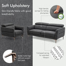 Modern Couched Sofa set with Adjustable Headrest by LJGDeals