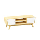Sliding Door TV Stand with Adjustable Shelf for TVs up to 55 Inch by LJGDeals