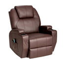 360-Degree Swivel Massage Recliner Chair with Remote Control for Home-Brown by LJGDeals