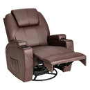 360-Degree Swivel Massage Recliner Chair with Remote Control for Home-Brown by LJGDeals