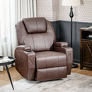 360-Degree Swivel Massage Recliner Chair with Remote Control for Home-Brown by LJGDeals