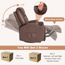 360-Degree Swivel Massage Recliner Chair with Remote Control for Home-Brown by LJGDeals