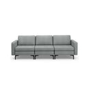 Convertible Leather Sofa Couch with Magazine Pockets 3-Seat with 2 USB Port-Orange by DirectDeals