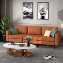 Convertible Leather Sofa Couch with Magazine Pockets 3-Seat with 2 USB Port by LJGDeals