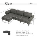 Extra Large Modular L-shaped Sectional Sofa with Reversible Chaise for 4-5 People by LJGDeals