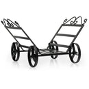 Firewood Rack Decorative Rustproof Steel Fireplace Log Holder with Wheels by LJGDeals
