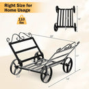Firewood Rack Decorative Rustproof Steel Fireplace Log Holder with Wheels by LJGDeals