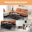2-Tier Modern Marble Coffee Table with Storage Shelf for Living Room-Black by LJGDeals