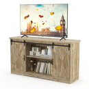 Farmhouse Entertainment Center with Adjustable Shelves and Storage Cabinet-Gray by LJGDeals