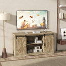 Farmhouse Entertainment Center with Adjustable Shelves and Storage Cabinet-Gray by LJGDeals