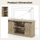 Farmhouse Entertainment Center with Adjustable Shelves and Storage Cabinet-Gray by LJGDeals