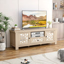 55 Inch Retro TV Stand Media Entertainment Center with Mirror Doors and Drawer by LJGDeals