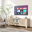 55 Inch Retro TV Stand Media Entertainment Center with Mirror Doors and Drawer by LJGDeals