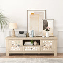 55 Inch Retro TV Stand Media Entertainment Center with Mirror Doors and Drawer by LJGDeals