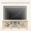 55 Inch Retro TV Stand Media Entertainment Center with Mirror Doors and Drawer by LJGDeals