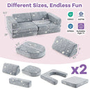 10 Pieces Modular Kids Play Couch Sectional Sofa Glow in the Dark-Gray by LJGDeals