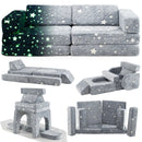 10 Pieces Modular Kids Play Couch Sectional Sofa Glow in the Dark-Gray by LJGDeals