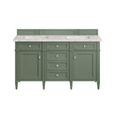 James Martin Brittany 60" Double Bathroom Vanity, Smokey Celadon