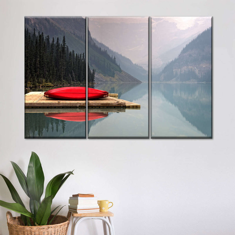 Mountain Lake Kayak Wall Art