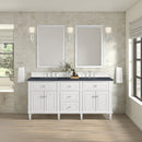 James Martin Lorelai 72" Double Bathroom Vanity, Bright White