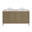 James Martin Chicago 60" Double Bathroom Vanity, Walnut Whisper
