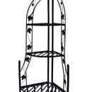 4-Tier Steel Corner Shelf Black Plant Stand