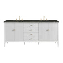 James Martin Myrrin 72" Double Bathroom Vanity, Bright White