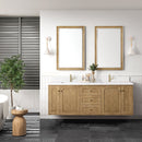James Martin Laurent 72" Dual Mount Double Bathroom Vanity, Light Natural Oak